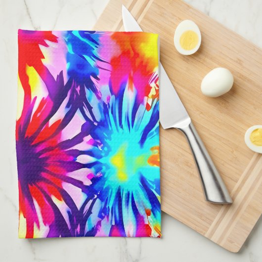 LINGE DE CUISINE CRAVATE-DYE DE CONCEPTION SPLASH (Quart Plié)