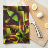 Linge De Cuisine Cravates déformés de rubans verts brûlés (Quart Plié)