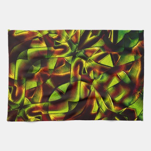 Linge De Cuisine Cravates déformés de rubans verts brûlés (Horizontal)