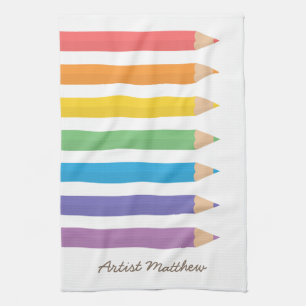 Linge De Cuisine Crayons de coloriage arc-en-ciel colorés pour écol