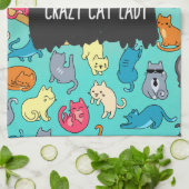 Linge De Cuisine Crazy Cat Lady Cute et Playay Cat Motif (Plié)