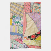 Linge De Cuisine Crazy Patchwork Quilt Avec Zigzag Stitch (Vertical)
