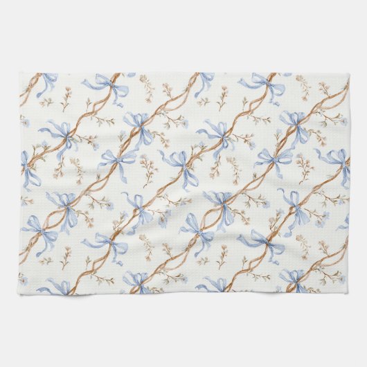 Linge De Cuisine Cream Blue Bows (Horizontal)