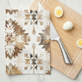 Linge De Cuisine Cream Brown Native Tribal (Quart Plié)