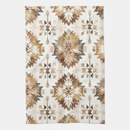 Linge De Cuisine Cream Brown Native Tribal (Vertical)
