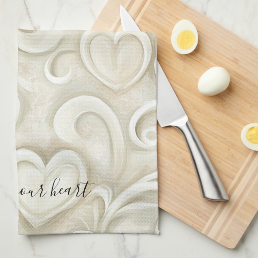 Linge De Cuisine Cream Hearts (Quart Plié)