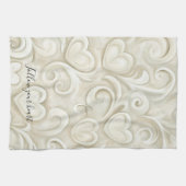 Linge De Cuisine Cream Hearts (Horizontal)