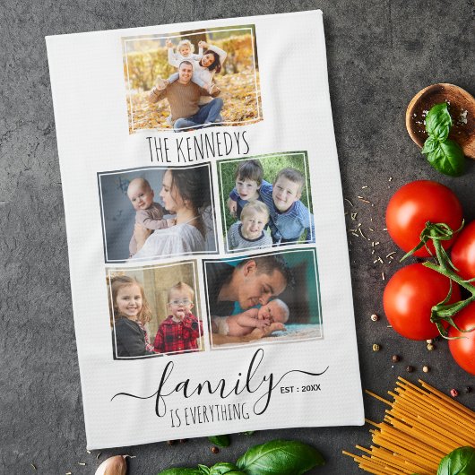 Linge De Cuisine Create Your Own 5 Photo Collage Family Quote Name