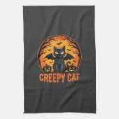 Linge De Cuisine Création graphique de chat effrayant Halloween cha (Vertical)
