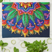 Linge De Cuisine Création vibrante de mandalas (Plié)