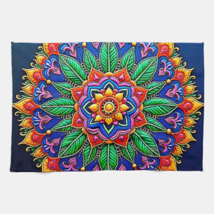Linge De Cuisine Création vibrante de mandalas