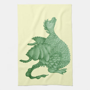 Linge De Cuisine créature imaginaire mythique dragon vert mignon