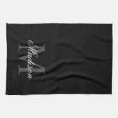 Linge De Cuisine Créer Votre Nom Personnalisé Monogramme Calligraph (Horizontal)