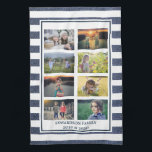 Linge De Cuisine Créez votre propre collage photo de famille rayé<br><div class="desc">Faites votre propre plus belle photo de famille collage serviette de cuisine. Vous pouvez le personnaliser et ajouter vos plus belles photos.</div>