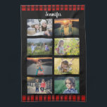 Linge De Cuisine Créez votre propre nom de collage photo de famille<br><div class="desc">Créez votre propre nom de collage photo de famille,  à damiers motif,  serviette de cuisine.
Vous pouvez le personnaliser et ajouter vos plus belles photos et nom.</div>