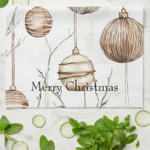 Linge De Cuisine Crème biologique Tan ornements de Noël