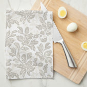 Linge De Cuisine Crème Blanche Florale Chic (Quart Plié)
