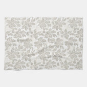 Linge De Cuisine Crème Blanche Florale Chic (Horizontal)