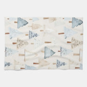 Linge De Cuisine Crème Bleue Cosy Arbres de Noël (Horizontal)