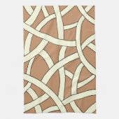 Linge De Cuisine Crème Brown à motif rayé (Vertical)