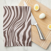 Linge De Cuisine Crème Brown Zebra Print (Quart Plié)