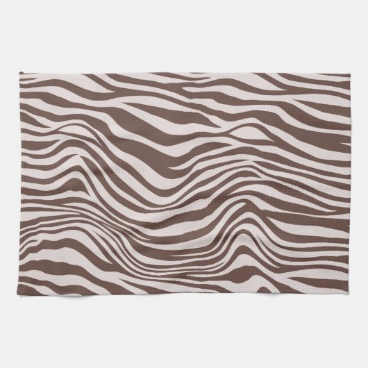 Linge De Cuisine Crème Brown Zebra Print (Horizontal)