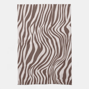 Linge De Cuisine Crème Brown Zebra Print
