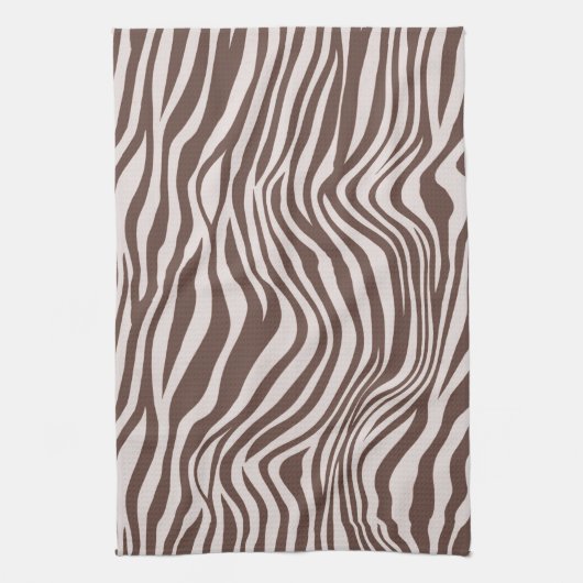 Linge De Cuisine Crème Brown Zebra Print (Vertical)