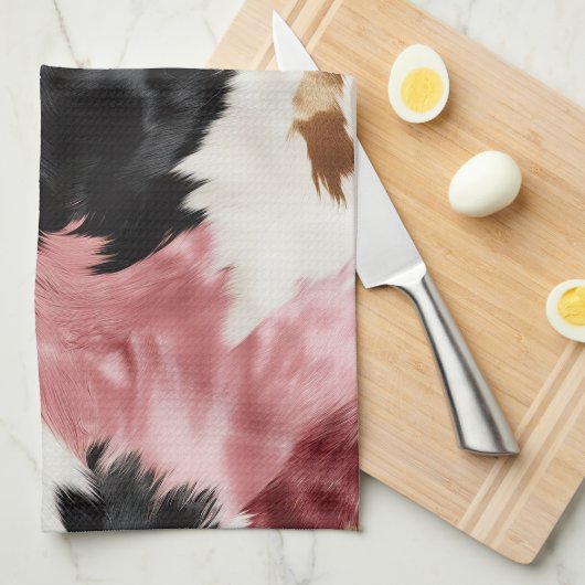 Linge De Cuisine Crème d'or rose noir vachette (Quart Plié)