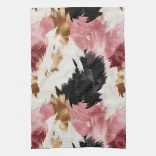 Linge De Cuisine Crème d'or rose noir vachette (Vertical)