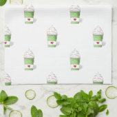 Linge De Cuisine Crème en latte et écaillée (verte) (Plié)