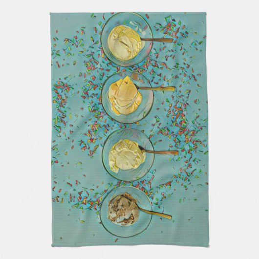 Linge De Cuisine Crème glacée aux fraises (Vertical)