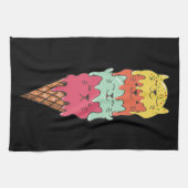 Linge De Cuisine Crème glacée de chats mignonne | Kawaii Kittens (Horizontal)