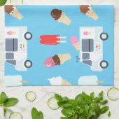 Linge De Cuisine Crème glacée et Motif de camion (Plié)