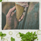 Linge De Cuisine crème glacée froide cool (Plié)