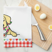 Linge De Cuisine Crème glacée jaune de chiot de laboratoire (Quart Plié)