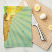 Linge De Cuisine Crème glacée mignonne de chat de Kitty (Quart Plié)