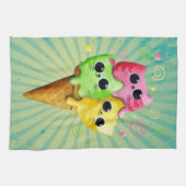 Linge De Cuisine Crème glacée mignonne de chat de Kitty (Horizontal)