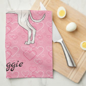 Linge De Cuisine Crème Italien Greyhound Chien Cute Sur Coeur Rose (Quart Plié)