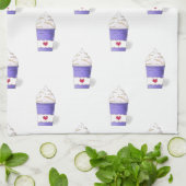 Linge De Cuisine Crème latte et écaillée (violet) (Plié)