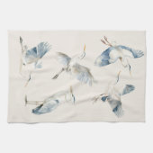 Linge De Cuisine Crème Motif Grace Flying Blue Herons (Horizontal)