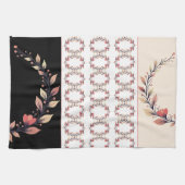 Linge De Cuisine Crème noire élégante et argile rose (Horizontal)