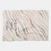 Linge De Cuisine Crème rose Beige Zebra Poster de animal (Horizontal)