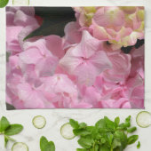 Linge De Cuisine Crème rose Hydrangeas jaune rose vert floral (Plié)