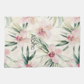 Linge De Cuisine Crème rose orchidée florale (Horizontal)