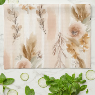 Linge De Cuisine Crème Rustique Floral Boho