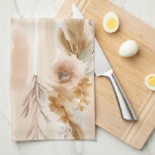 Linge De Cuisine Crème Rustique Floral Boho (Quart Plié)