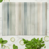 Linge De Cuisine Crème turquoise bleue Sage vert Distressed (Plié)