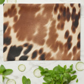 Linge De Cuisine Crème Western Cowboy Brown Noir Cowhide (Plié)