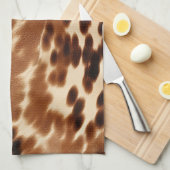 Linge De Cuisine Crème Western Cowboy Brown Noir Cowhide (Quart Plié)